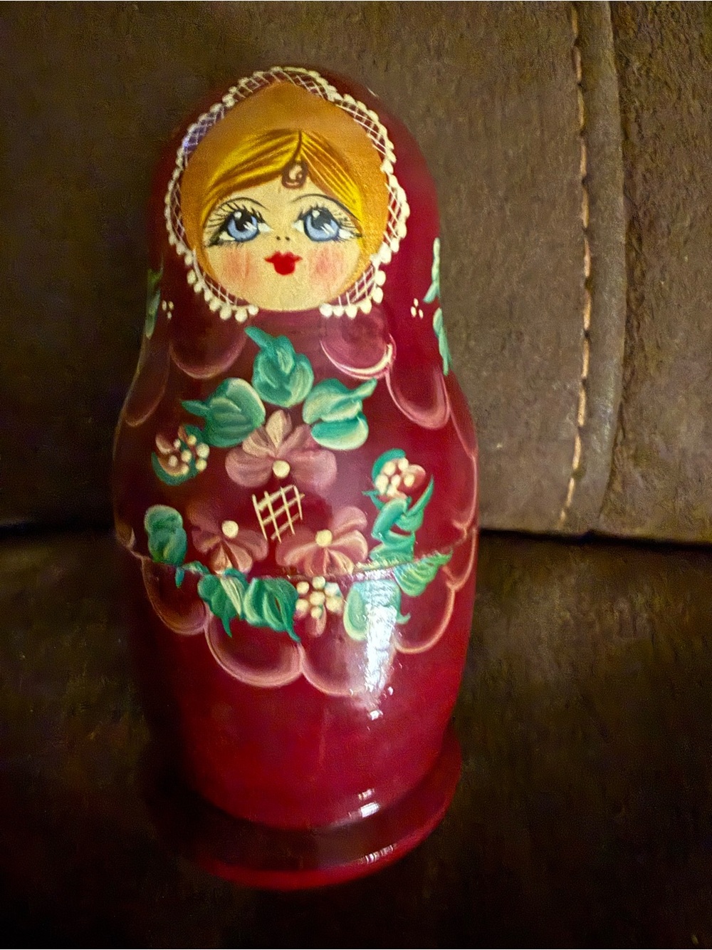 Hand-Painted Red Russian Matryoshka nesting Doll